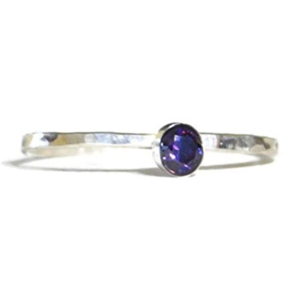 (2-13) 925 Sterling Silver Bezel Set 3mm Alexandrite Gemstone Solitaire Ring - Picture 1 of 7